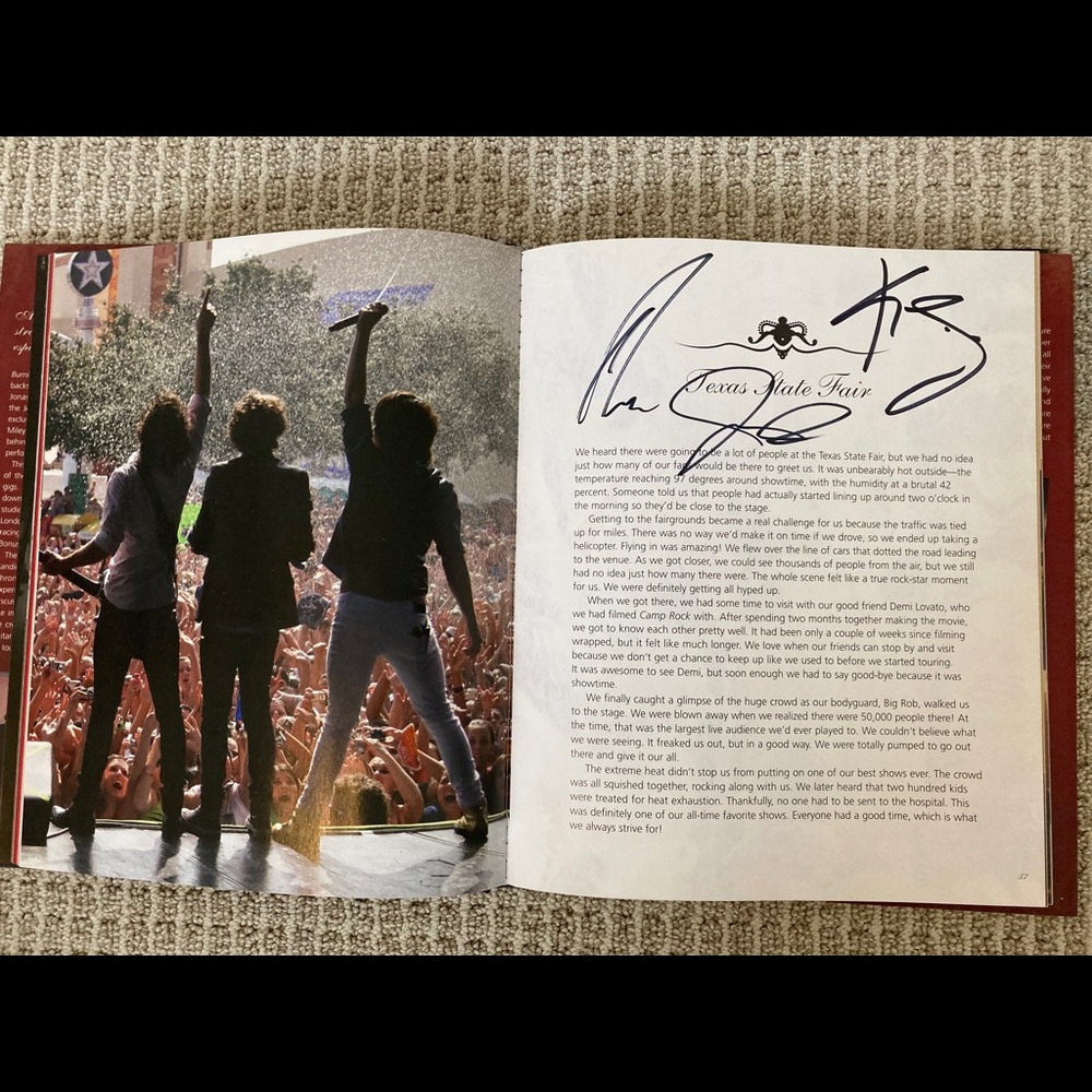 Signed Jonas Brothers Burning Up Book